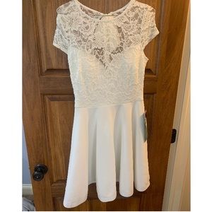 White Mini Dress With Lace